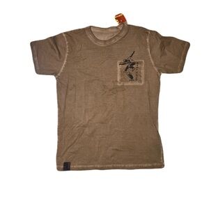 Men's Casual Tan Graphic Tee